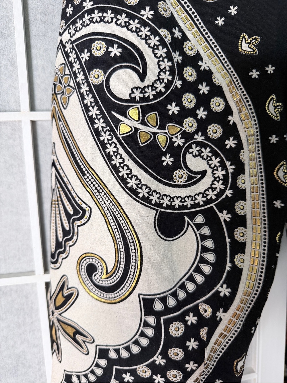 Black Paisley Print Leggings - Women